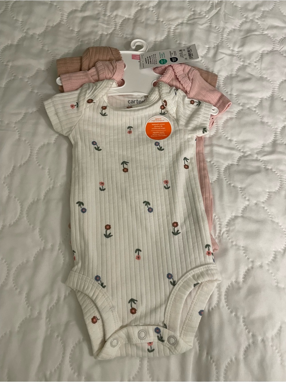NWT Carter's Ribbed Cotton Baby One-Piece 3-Pack